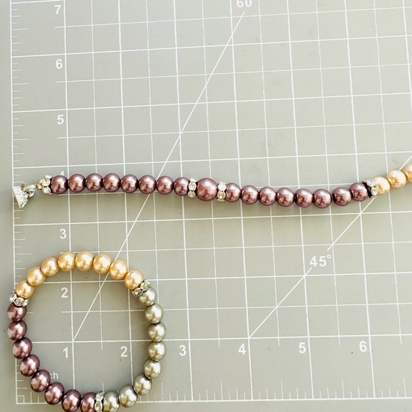 Ombré Glass pearl necklace & bracelet - Picture 11 of 16
